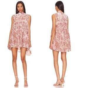 New Free People All the Time Velvet Petal Combo Mini Dress Size XS